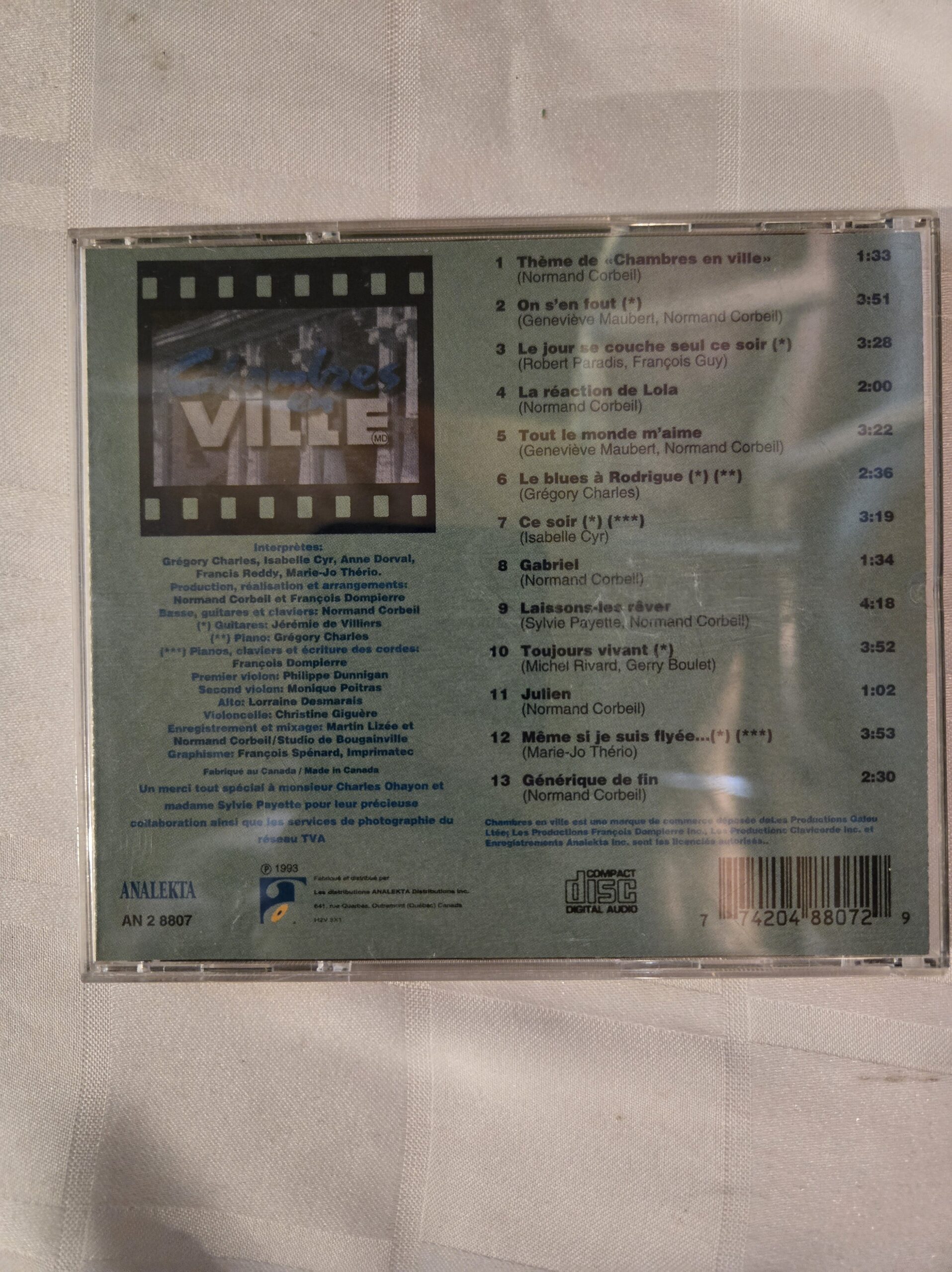 CD - Chambres en ville - Soundtrack