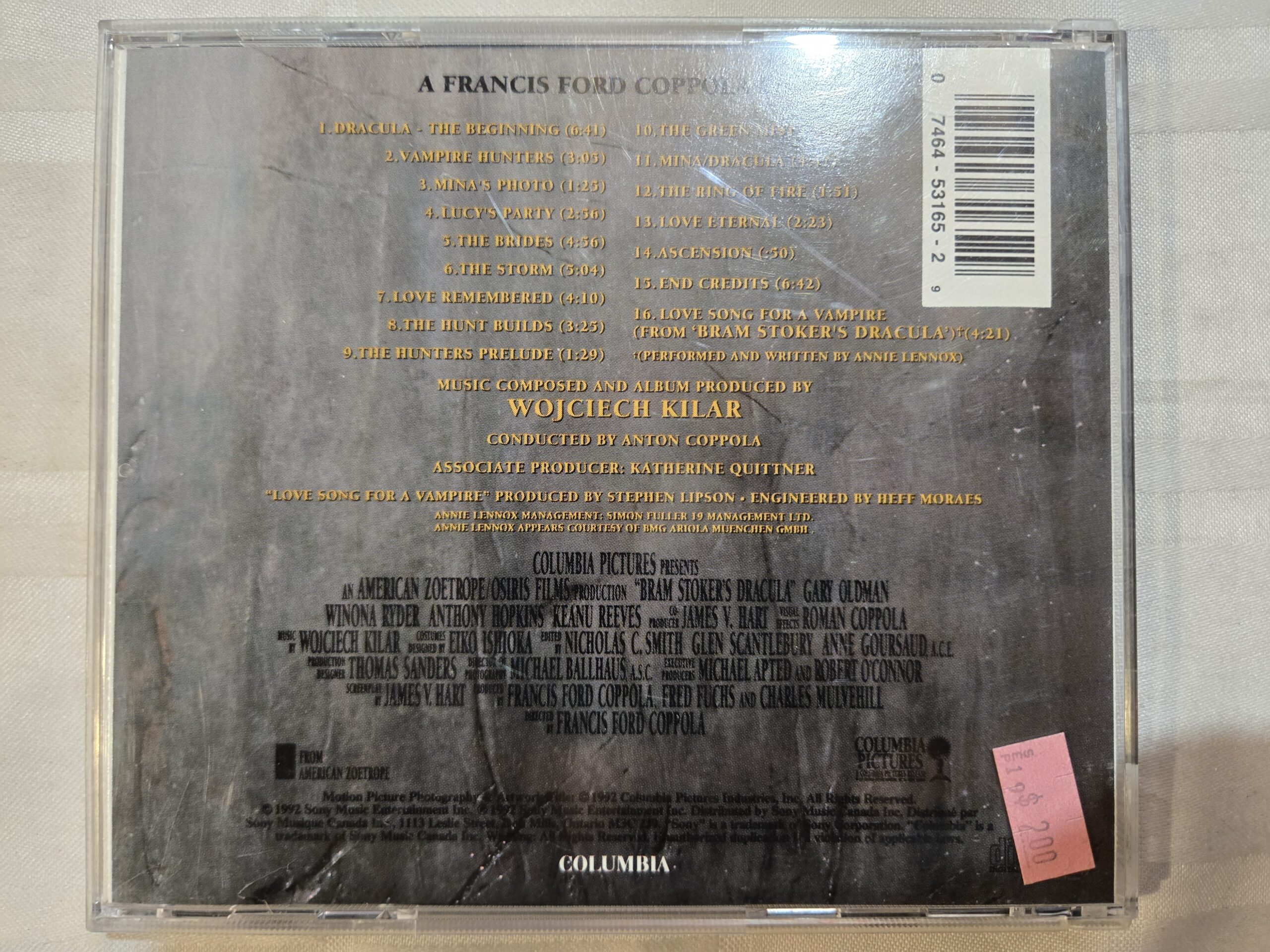cd- Dracula 1992 - Soundtrack