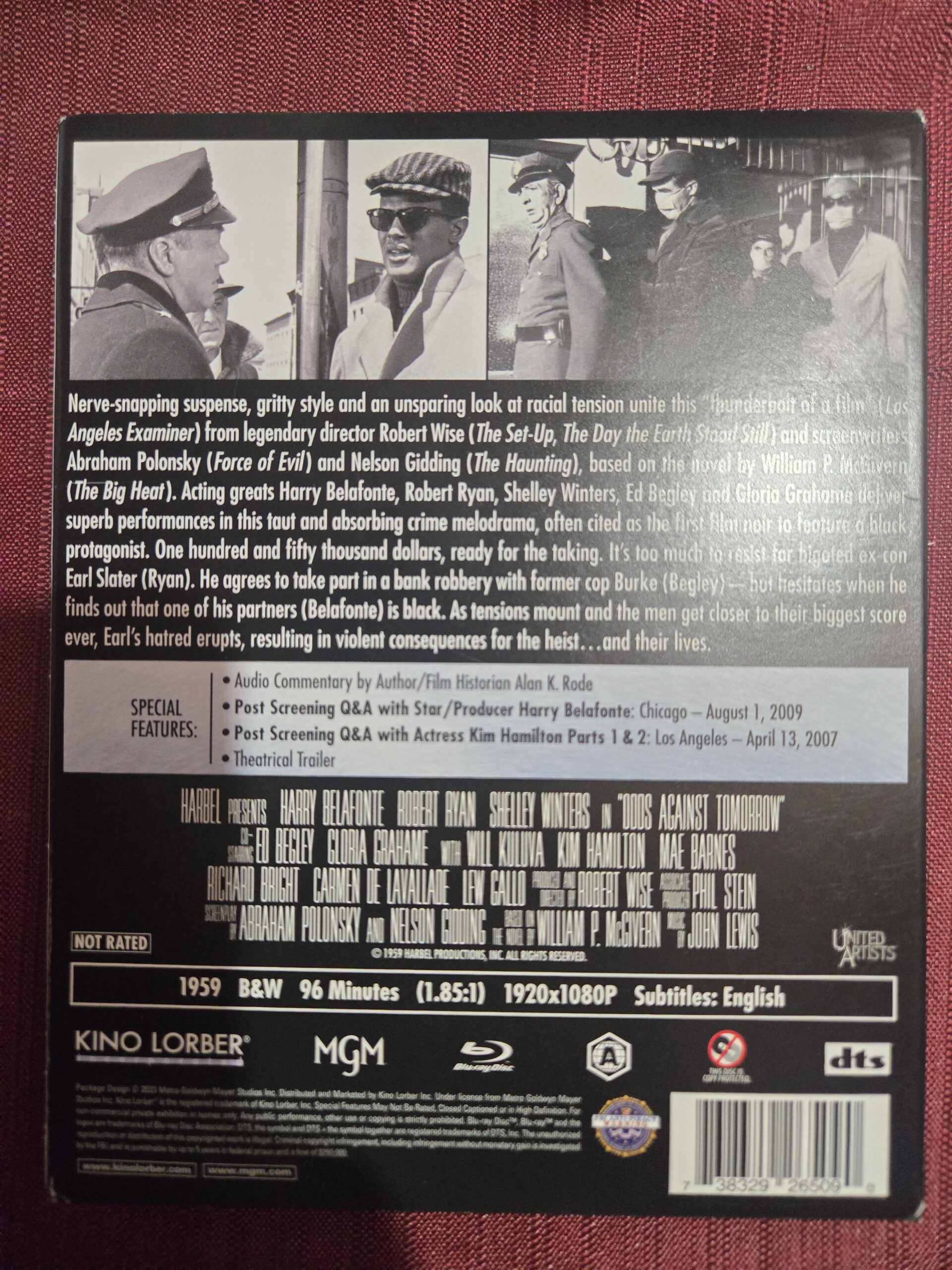 bluray- Kino Lorber - Odds against tomorrow