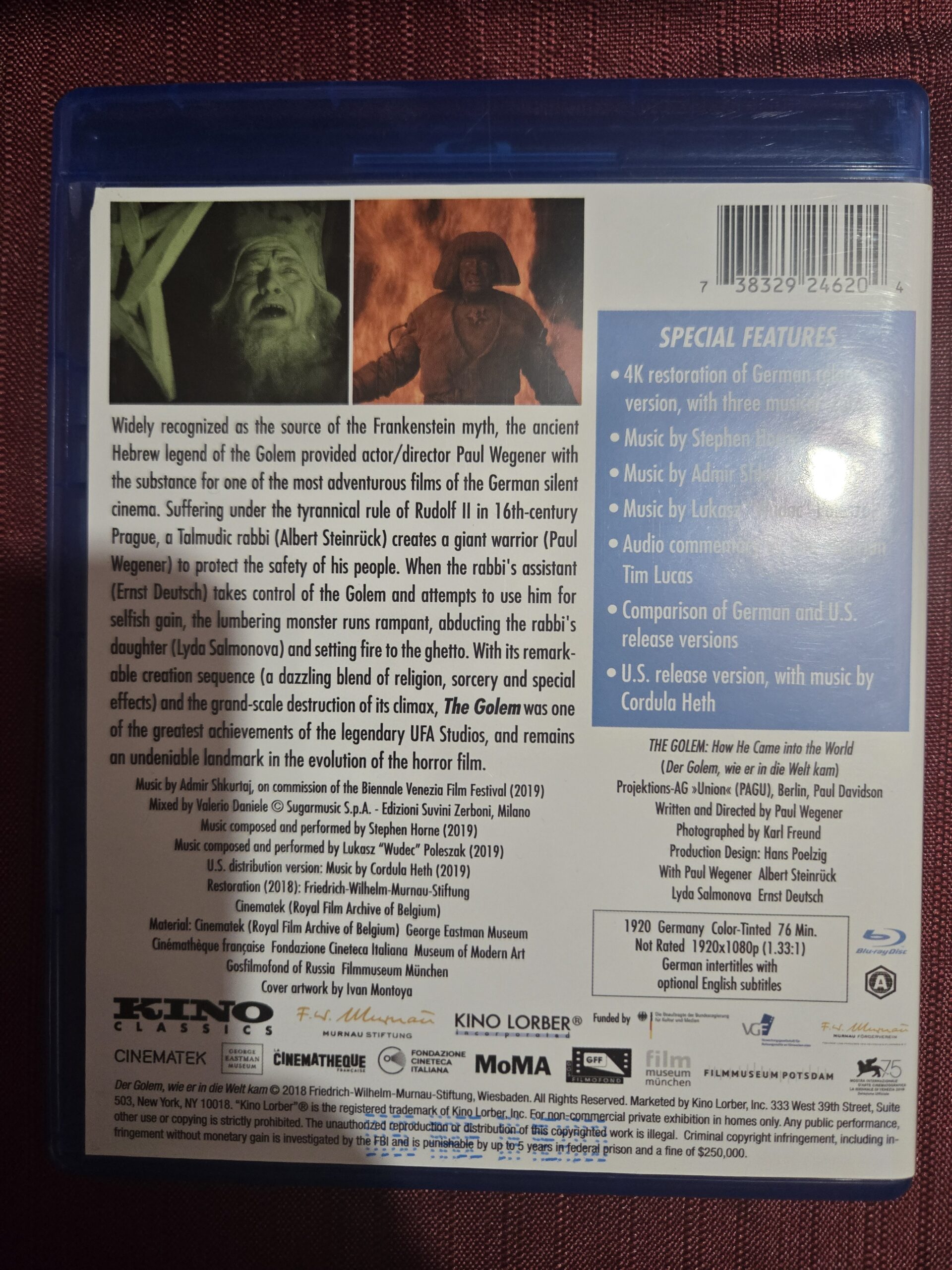 bluray- Kino Lorber - The Golem (Silent Film)