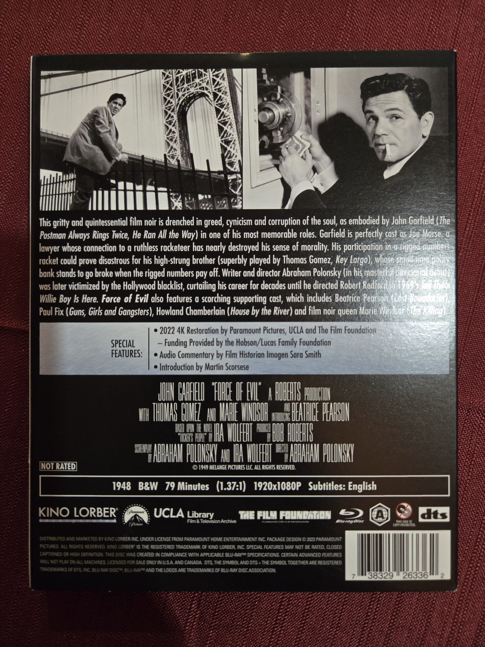 bluray- Kino Lorber - Force of Evil