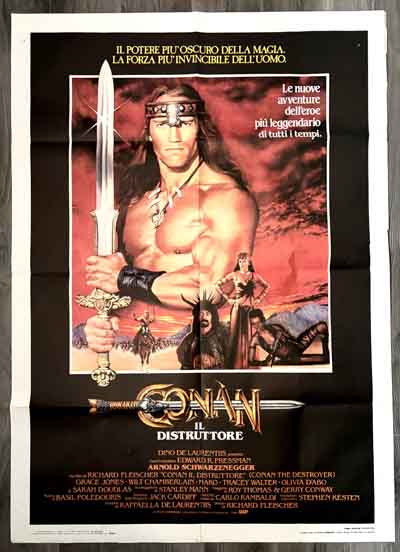 poster original italian – conan the destroyer 1984