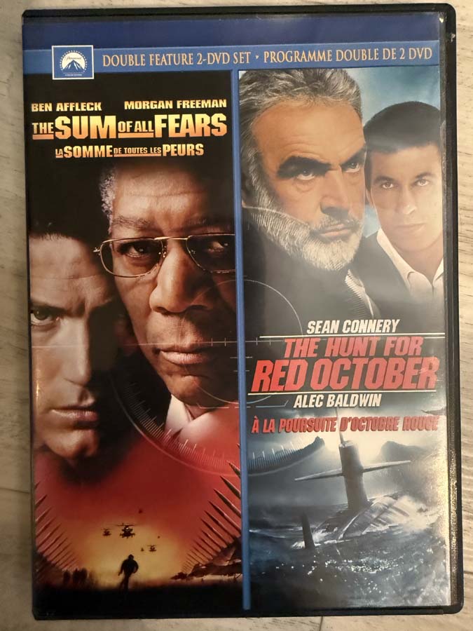 dvd – The Sum of All Fears/The Hunt for Red October