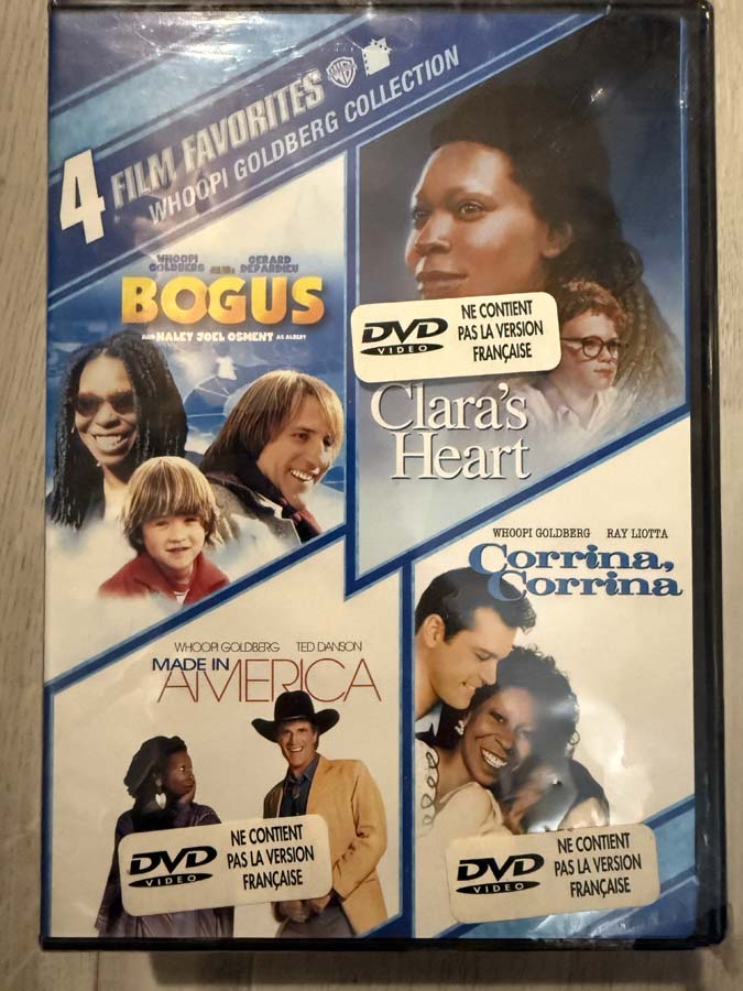 dvd – Bogus/Clara’s Heart/Made in America/Corrina Corrina (new)