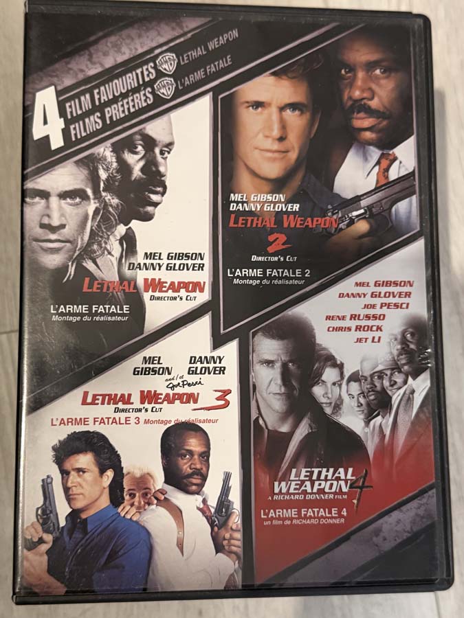 dvd – lethal weapons : collection 1 2 3 4