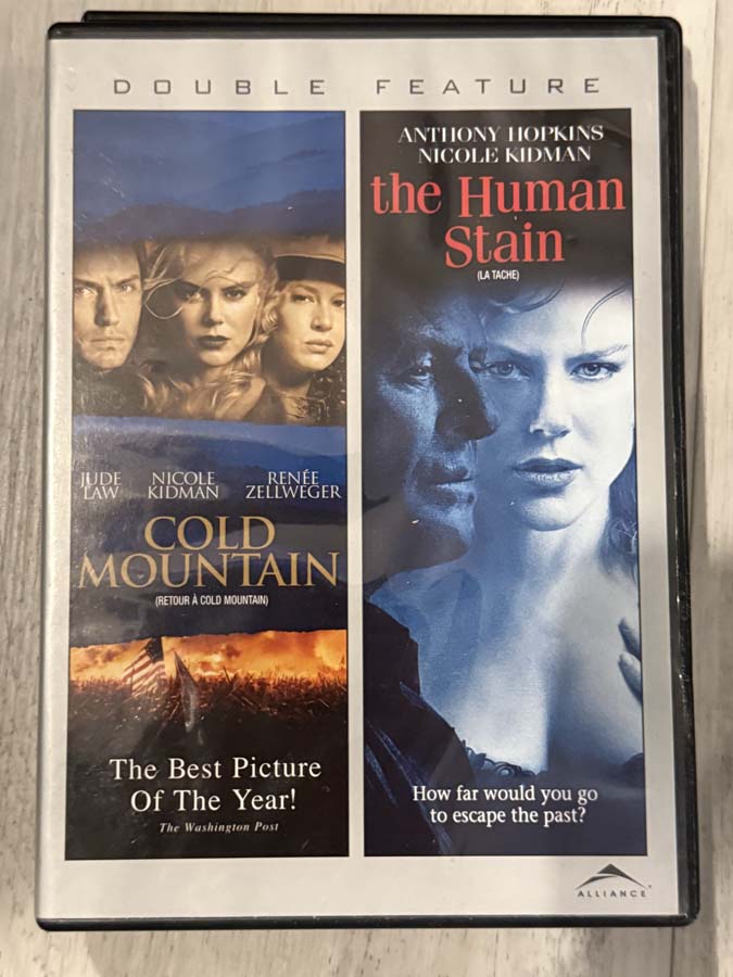 dvd – Cold Mountain / The Human Stain (double feature)