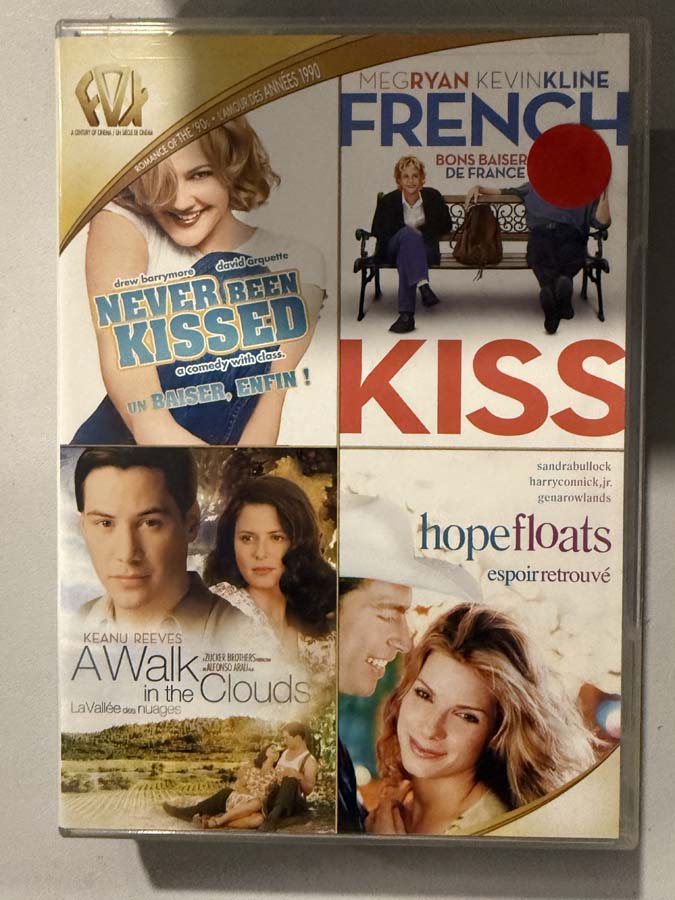 dvd – Never Been Kissed / French Kiss / A Walk in the Clouds